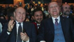 Владимир Путин и Реджеп Эрдоган на церемонии открытия "Турецкого потока" в Стамбуле. 8 января 2020 года