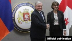 Встреча глав МИД Армении и Грузии в Тбилиси, 11 февраля 2013 г. (Фотография - пресс-служба МИД Армении)