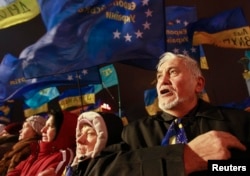 "Еуромайдан". Украина, Киев, Тәуелсіздік алаңы, 17 желтоқсан 2013 жыл.