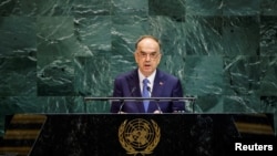 Presidenti i Shqipërisë, Bajram Begaj, gjatë një fjalimi në Asamblenë e Përgjithshme të Organizatës së Kombeve të Bashkuara, Nju Jork, 24 shtator.