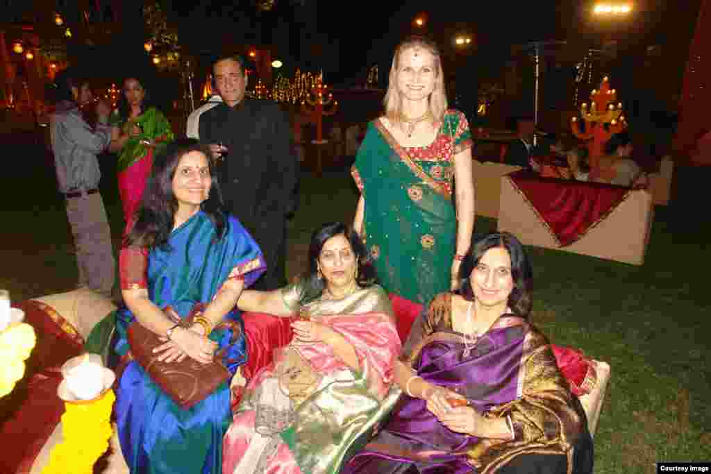 A wedding in India. Traditional Hindu weddings typically last through the night, with the final vows exchanged in the auspicious wee morning hours.