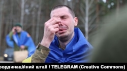 Вызваленыя 11 красавіка з расейскага палону ўкраінцы