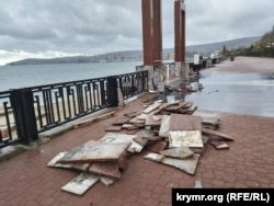 Ремонт на центральной набережной в Феодосии, март 2026 года