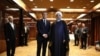 France's president Emmanuel Macron (L) greets Iranian president Hassan Rouhani at the Millennium Hotel near the United Nations on September 18, 2017, in New York. File photo