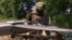 A Ukrainian soldier uses Starlink satellite Internet services to connect to a drone near the front line. (file photo)
