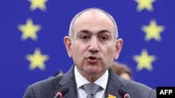 Никол Пашинян на сессии Европарламента в Страсбурге, 11 марта 2026 года