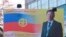 Ar-Namys top candidate Omurbek Suvanaliev's election billboard has caused a kerfuffle in Kyrgyzstan.