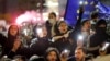 Protesters in Tbilisi take part in a rally against the "foreign agent" law in March. 