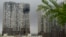 A view shows a damaged multi-storey apartment building following a drone attack in Kotelniki in the Moscow region on September 20, 2026.