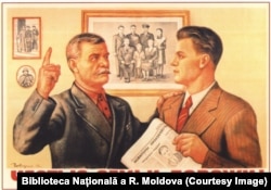Afiș propagandistic sovietic pentru promovarea imaginii familiei