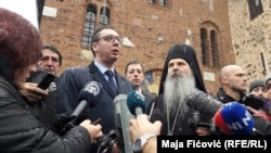 Aleksandar Vučić u poseti severu Kosova, četiri dana nakon ubistva Olivera Ivanovića, 20. januar 2018.