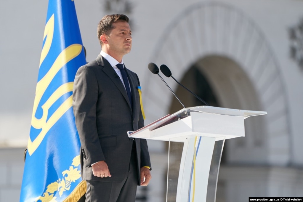 Президент України Володимир Зеленський виступив зі словом під час святкування Дня Незалежності в центрі столиці