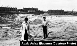 Construction of new residential buildings north of Babyn Yar can be seen in this photo from August 1961.