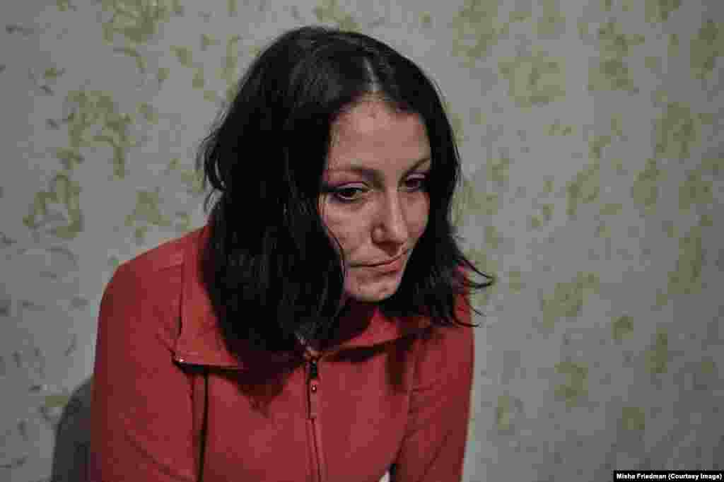 Iryna, 28, fled the war from Yenakiyeve, a town now under separatist control in eastern Ukraine. The HIV sufferer is an intravenous drug user and receives substitution therapy, which was made illegal by separatists.