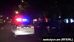 Armenia -- A police car in Yerevan, June 10, 2019.