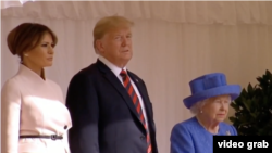 ملکه الیزابت در قلعه ویندزور از دونالد ترامپ و همسر او، ملانیا، استقبال کرد