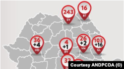 harta COVID-19 centre asistenta