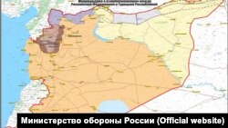 Мапа на областа во која ќе патролираат руските сили