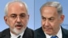 A combo photo of Iranian Foreign Minister Mohammad Javad Zarif (L) and Israeli Prime Minister Benjamin Netanyahu 