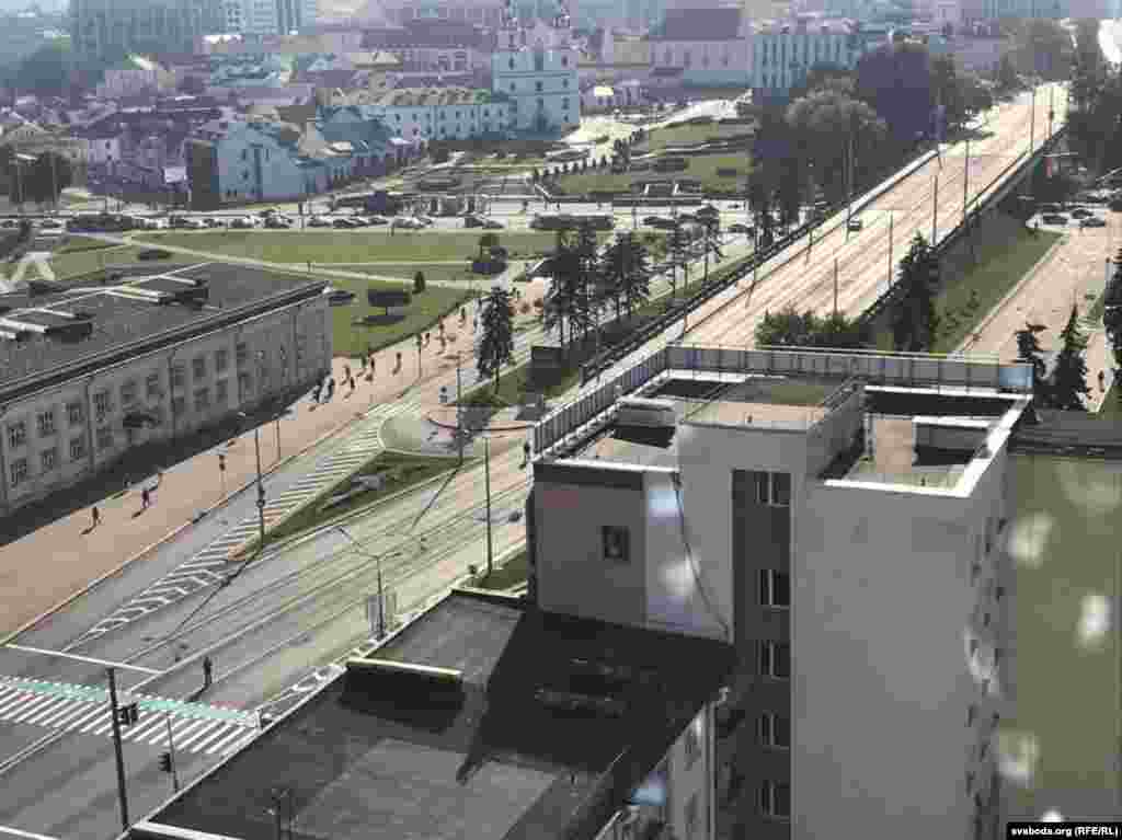 The empty streets of Minsk on September 23