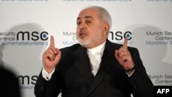 Iran's Foreign Minister Mohammad Javad Zarif takes part in the panel discussion 'A conversation with Iran' during the 56th Munich Security Conference (MSC) in Munich, southern Germany, on February 15, 2020. - The 2020 edition of the Munich Security Confer