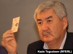 Генеральный секретарь Общенациональной социал-демократической партии Амиржан Косанов на съезде партии.
