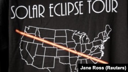 A T-shirt on sale in preparation for the solar eclipse on August 21