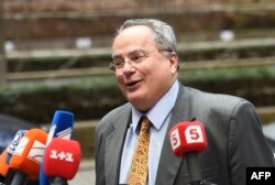 Ministrul grec de externe Nikos Kotzias la Bruxelles, 29 ianuarie, 2015