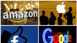 Логотипи Amazon, Apple, Facebook та Google