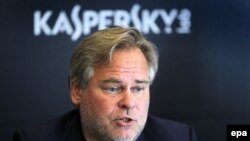 Eugene Kaspersky, CEO la Kaspersky Lab, la o conferință de presă la Moscova 20 aprilie 2017 