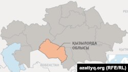 Қызылорда облысының картадағы орны (Көрнекі сурет).