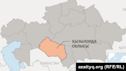 Қызылорда облысының картадағы орны (Көрнекі сурет).