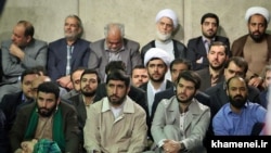 Some of Iranian famous eulogists during a meeting with Supreme Leader Ali Khamenei, undated.