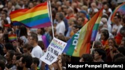 Varşavada LGBT icmasına dəstək aksiyası