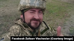 В'ячеслав Зайцев, історик, учасник бойових дій, під час військових зборів. Листопад 2019 року