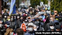 Пратэст супраць акумулятарнага завода ў Берасьці, 26 красавіка 2020 году.