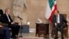 Lebanese President Michel Aoun meeting with the Iranian Parliament Speaker Ali Larijani. February 17, 2020