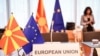 Македонско знаме и знамиња на ЕУ