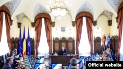 Romania - Ședință a Consiliului Suprem de Apărare a Țării (CSAT), imagine de arhivă
