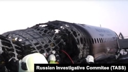 ​​Самолет Sukhoi Superjet компании «Аэрофлот» после пожара