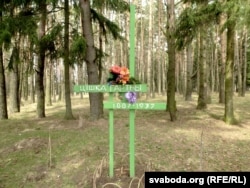 Памятны знак на сымбалічнай магіле Зьмітра Жылуновіча