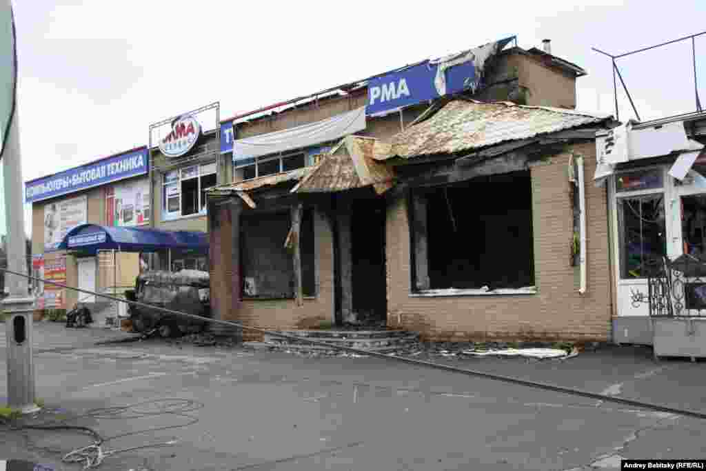 A burned out shop. 
