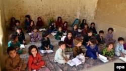 An Afghan refugees school in southwestern Pakistan. 