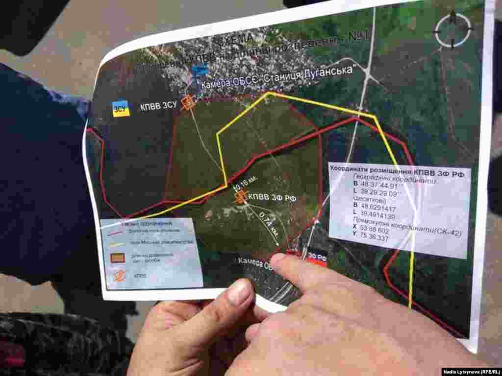 Так виглядає план розведення сил та засобів біля Станиці Луганської на мапі