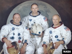 «Apollon-11»nin ekipajı. Neil Armstrong, Michael Collins və Buzz Aldrin