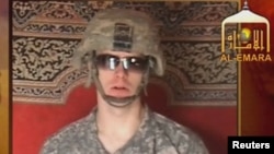 A Taliban-affiliated website shows a man identified as Private First Class Bowe Bergdahl, a U.S. soldier captured by the Taliban in southeastern Afghanistan in late June 2009.