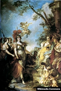 Стефано Торелли. Екатерина II в образе Минервы, покровительницы искусств. 1770