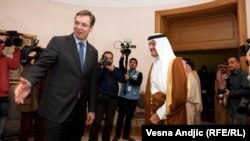 Saudijski princ Sultan bin Abdulaziz el Saud u Beogradu sa premijerom Aleksandrom Vučićem, 5. novembar 2015, foto: Vesna Anđić