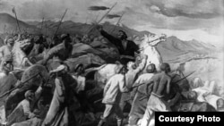 Репродукция картины С. Чуйкова «Восстание кыргызского народа в 1916 году».
