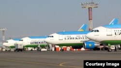 Тошкент аэропортидаги учоқлар